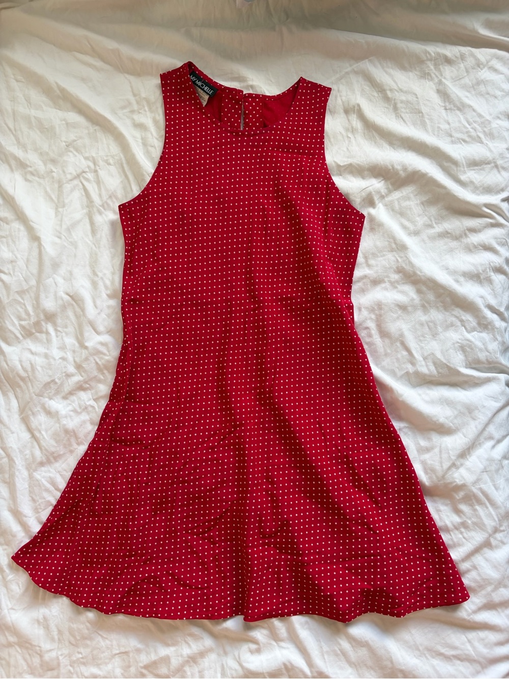 My Michelle Red Polka Dot Sleeveless Mini Dress